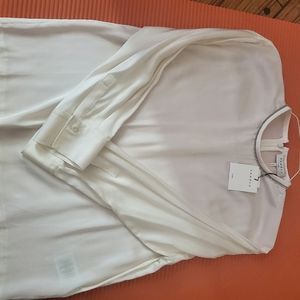 Sandro Satin Rhinestone collar blouse NWT